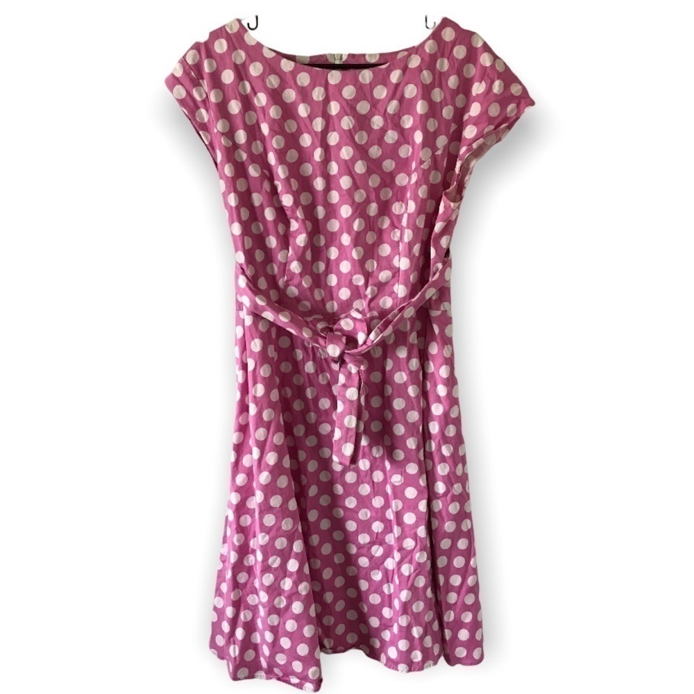 Dressystar pink and white polka dot retro Barbie core dress (D1)